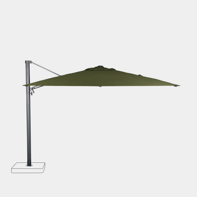 Windproof cantilever parasol Mistral 3x4m - Charcoal grey frame finish