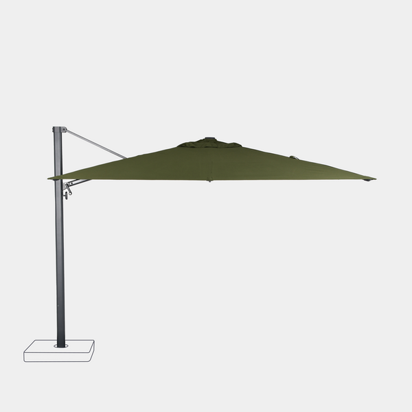 Windproof cantilever parasol Mistral 3x4m - Charcoal grey frame finish