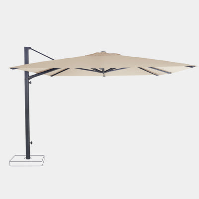Windproof cantilever parasol Mistral 3x3m - Charcoal grey frame finish