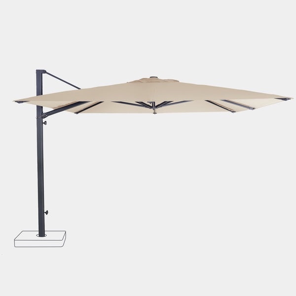 Windproof cantilever parasol Mistral 3x3m - Charcoal grey frame finish