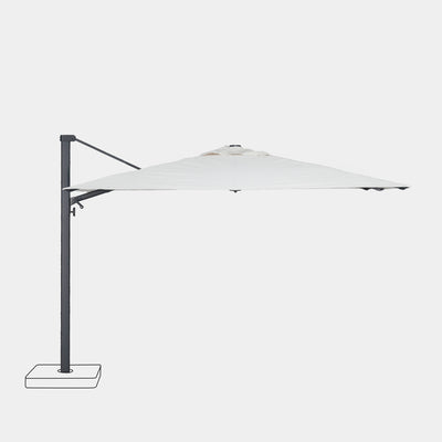 Windproof cantilever parasol Mistral 3x3m - Charcoal grey frame finish