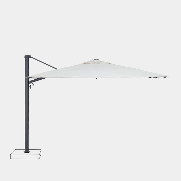 Windproof cantilever parasol Mistral 3x3m - Charcoal grey frame finish
