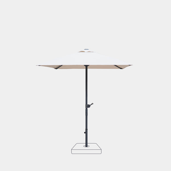 Windproof centre pole parasol Aura 2x2m - Charcoal grey frame finish