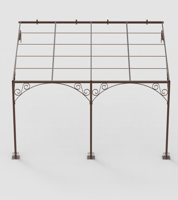 Wall mounted pergola Barrani 3x4m in wrought iron